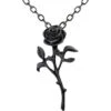Black Rose In Bloom Necklace -Chic Jewelry Store AG P695