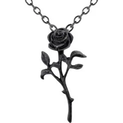 Black Rose In Bloom Necklace