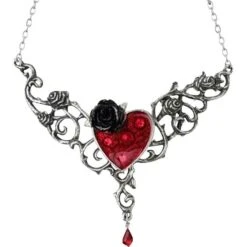 Blood Rose Heart Necklace
