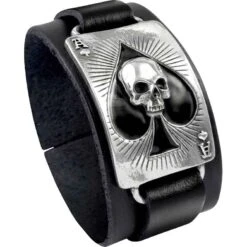 Ace Of Dead Spades Leather Bracelet