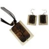 Silver And Antique Copper Engraved Tree Necklace And Earring Set -Chic Jewelry Store AJ 0050