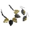 Brass And Antique Silver Leaves Necklace And Earring Set 1 Brass And Antique Silver Leaves Necklace And Earring Set -Chic Jewelry Store AJ 0072