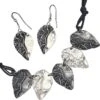 Antiqued Silver Leaves Necklace And Earring Set -Chic Jewelry Store AJ 0073 1