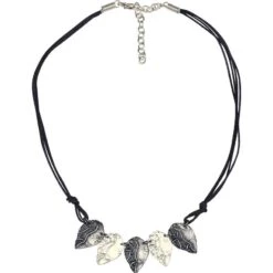 Antiqued Silver Leaves Necklace And Earring Set -Chic Jewelry Store AJ 0073 3