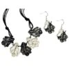 Antiqued Silver Oak Leaves Necklace And Earring Set -Chic Jewelry Store AJ 0076