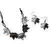Antiqued Silver And Copper Maple Leaves Necklace And Earring Set -Chic Jewelry Store AJ 0079