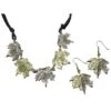 Brass And Antique Silver Maple Leaves Necklace And Earring Set -Chic Jewelry Store AJ 0080