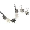 Antiqued Silver Maple Leaves Necklace And Earring Set 2 Antiqued Silver Maple Leaves Necklace And Earring Set -Chic Jewelry Store AJ 0082