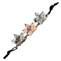 Alternating Silver And Copper Maple Leaf Bracelet