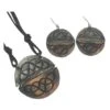 Antiqued Silver And Copper Round Celtic Knot Necklace And Earring Set -Chic Jewelry Store AJ 0129