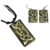 Antiqued Brass Celtic Knot Necklace And Earring Set -Chic Jewelry Store AJ 0133
