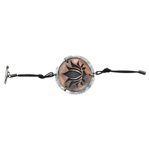 Silver And Copper Lotus Bracelet 3 Silver And Copper Lotus Bracelet