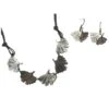 Silver And Copper Ginkgo Jewelry Set