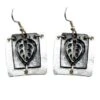 Silver Leaf Stamp Earrings -Chic Jewelry Store AJ 0311
