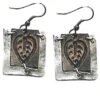 Silver And Copper Leaf Stamp Earrings -Chic Jewelry Store AJ 0312