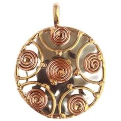 Mixed Metal Spiral Pendant