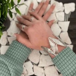 Silver Ripple Cuff -Chic Jewelry Store AJ 0425 2