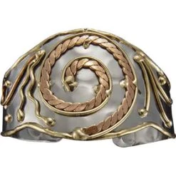 Brass And Copper Spiral Braid Cuff Bracelet