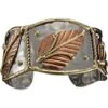 Brass And Copper Leaf Cuff Bracelet -Chic Jewelry Store AJ 0510