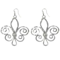 Silver Fleur De Lis Artisan Earrings