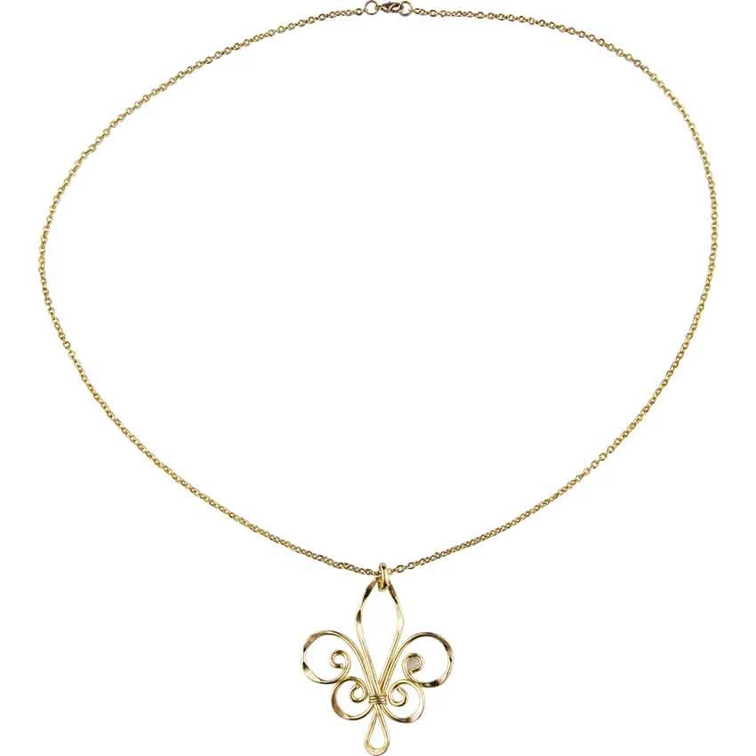 Gold Fleur De Lis Artisan Necklace 4 Gold Fleur De Lis Artisan Necklace - Image 2