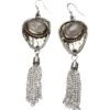 Rose Quartz Silver Tassel Earrings 1 Rose Quartz Silver Tassel Earrings -Chic Jewelry Store AJ 0612