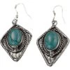 Turquoise Silver Diamond Earrings 1 Turquoise Silver Diamond Earrings -Chic Jewelry Store AJ 0618
