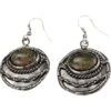 Unakite Silver Round Earrings 2 Unakite Silver Round Earrings -Chic Jewelry Store AJ 0623