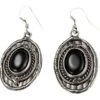 Black Onyx Silver Oval Earrings 1 Black Onyx Silver Oval Earrings -Chic Jewelry Store AJ 0625