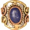 Mixed Metal Lapis Cuff Ring -Chic Jewelry Store AJ 0657 1
