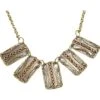 Mixed Metal Twisted Plate Necklace 1 Mixed Metal Twisted Plate Necklace -Chic Jewelry Store AJ 0672