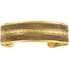 Brass And Copper Patterned Wide Cuff Bracelet -Chic Jewelry Store AJ 0688