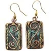 Brass And Copper Swirl Earrings With Patina 1 Brass And Copper Swirl Earrings With Patina -Chic Jewelry Store AJ 0709