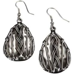 Braid Teardrop Antique Silver Earrings