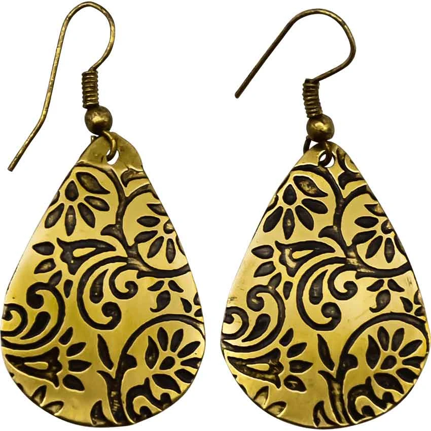 Deco Flower Fantasy Brass Earrings 3 Deco Flower Fantasy Brass Earrings