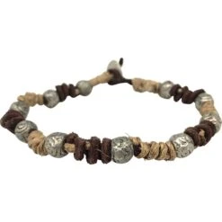 Spiral Bead Corded Viking Bracelet