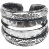 Leaf Border Silver Medieval Cuff Ring -Chic Jewelry Store AJ 0832