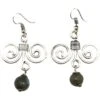 Scrolled Silver And Stone Medieval Earrings 2 Scrolled Silver And Stone Medieval Earrings -Chic Jewelry Store AJ 0845