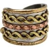 Valois Medieval Mixed Metal Cuff Ring 1 Valois Medieval Mixed Metal Cuff Ring -Chic Jewelry Store AJ 0852