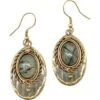 Mixed Metal Moss Agate Earrings 1 Mixed Metal Moss Agate Earrings -Chic Jewelry Store AJ 0893