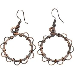 Wire Flower Loop Earrings