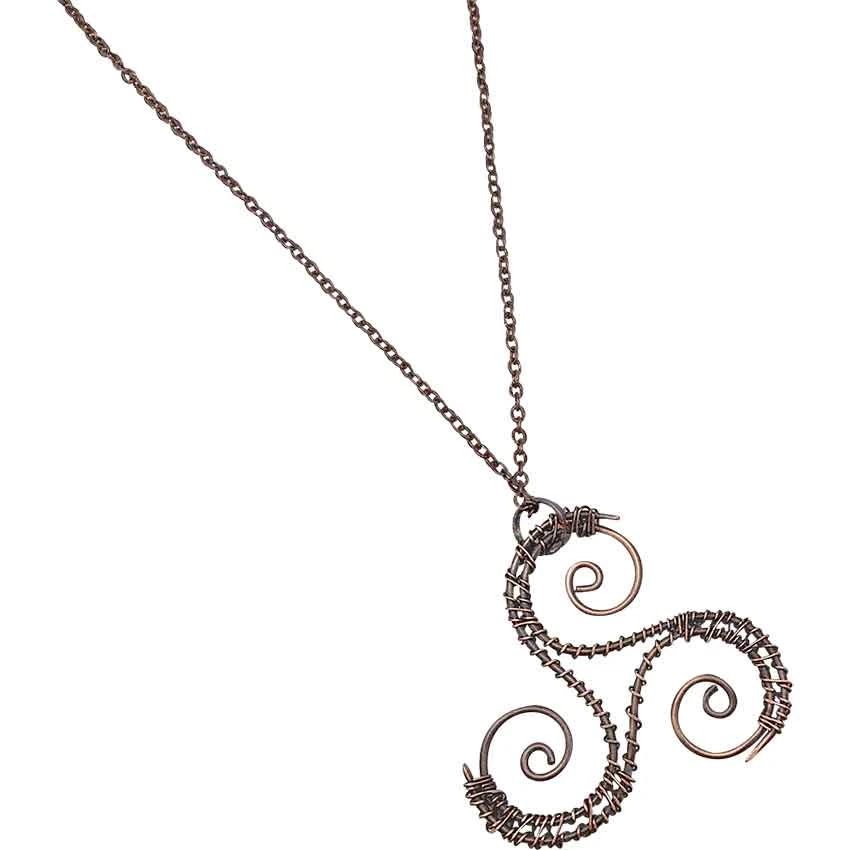 Wrapped Triskelion Celtic Necklace 3 Wrapped Triskelion Celtic Necklace