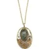 Mixed Metal Moss Agate Necklace -Chic Jewelry Store AJ 0922