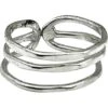 Silver Triple Band Cuff Ring 1 Silver Triple Band Cuff Ring -Chic Jewelry Store AJ 0932