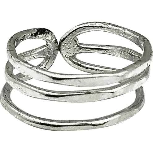 Silver Triple Band Cuff Ring 3 Silver Triple Band Cuff Ring