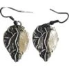 Antiqued Silver Leaf Earrings 1 Antiqued Silver Leaf Earrings -Chic Jewelry Store AJ 0939