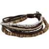 Multi-Strand Leather And Jute Viking Bracelet -Chic Jewelry Store AJ 0941
