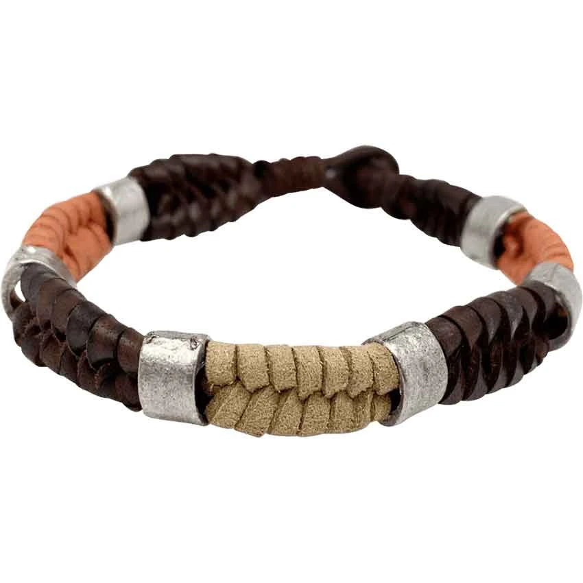 Orange And Brown Braided Viking Bracelet 3 Orange And Brown Braided Viking Bracelet