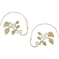 Golden Vines Open Hoop Earrings