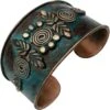 Teal Patina Leaf And Spiral Fantasy Bracelet